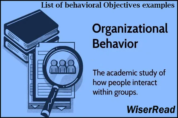 List of Behavioral Objectives examples